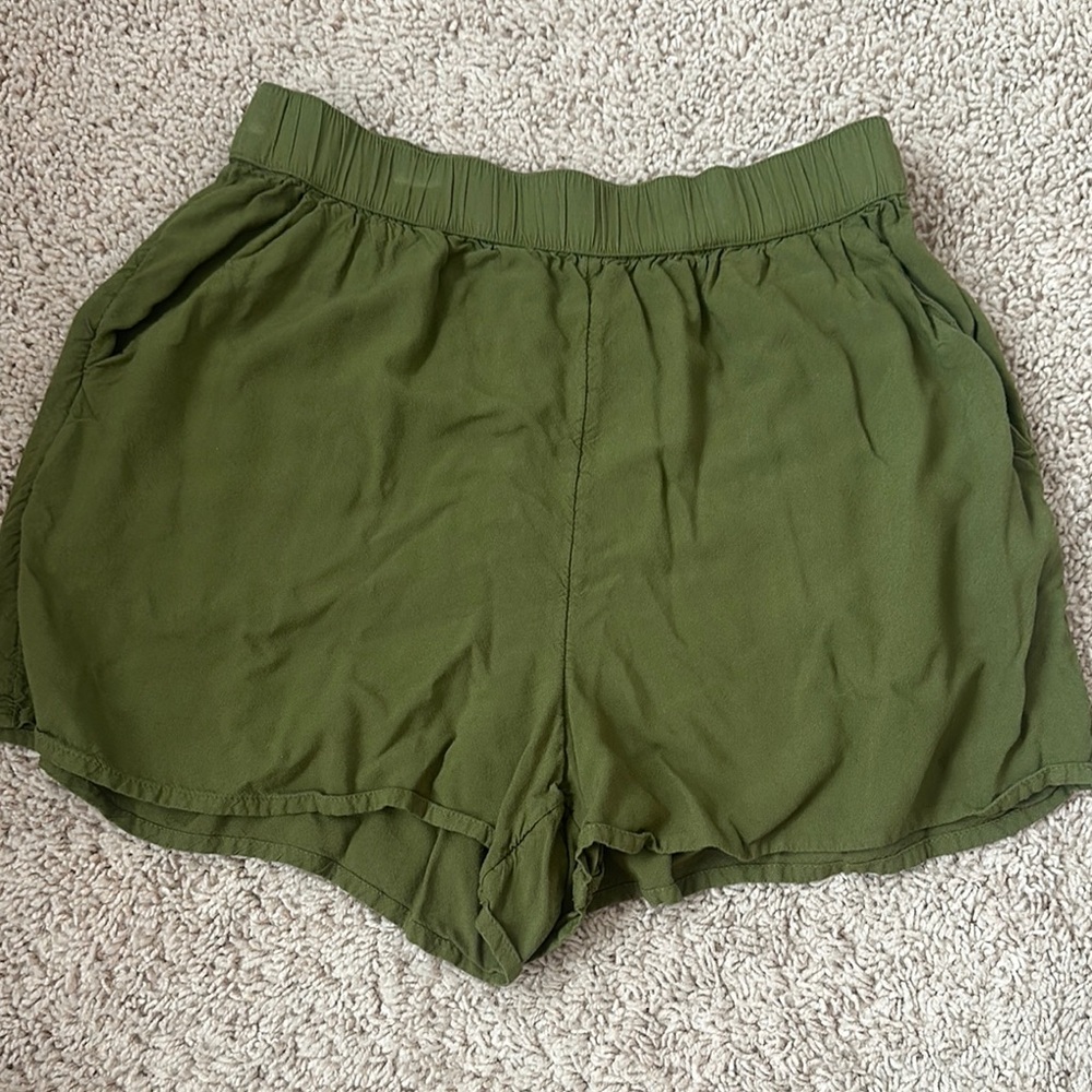 bp Green Athletic Shorts Elastic Waist Lightweight